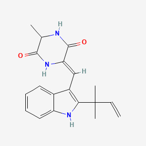 molecular formula C19H21N3O2 B8261627 (6Z)-3-methyl-6-[[2-(2-methylbut-3-en-2-yl)-1H-indol-3-yl]methylidene]piperazine-2,5-dione 