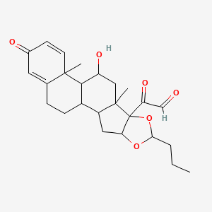 molecular formula C25H32O6 B8261681 2-(11-Hydroxy-9,13-dimethyl-16-oxo-6-propyl-5,7-dioxapentacyclo[10.8.0.02,9.04,8.013,18]icosa-14,17-dien-8-yl)-2-oxoacetaldehyde 
