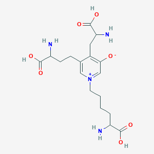 molecular formula C18H28N4O7 B8261683 4-(2-Amino-2-carboxyethyl)-1-(5-amino-5-carboxypentyl)-5-(3-amino-3-carboxypropyl)pyridin-1-ium-3-olate 