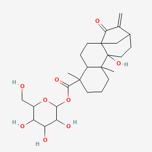 [3,4,5-Trihydroxy-6-(hydroxymethyl)oxan-2-yl] 10-hydroxy-5,9-dimethyl-14-methylidene-15-oxotetracyclo[11.2.1.01,10.04,9]hexadecane-5-carboxylate