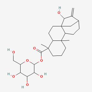 [3,4,5-Trihydroxy-6-(hydroxymethyl)oxan-2-yl] 15-hydroxy-5,9-dimethyl-14-methylidenetetracyclo[11.2.1.01,10.04,9]hexadecane-5-carboxylate