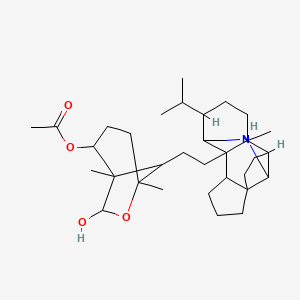 molecular formula C32H51NO4 B8261935 [7-Hydroxy-1,5-dimethyl-8-[2-(1-methyl-14-propan-2-yl-12-azapentacyclo[8.6.0.02,13.03,7.07,11]hexadecan-2-yl)ethyl]-6-oxabicyclo[3.2.1]octan-2-yl] acetate 