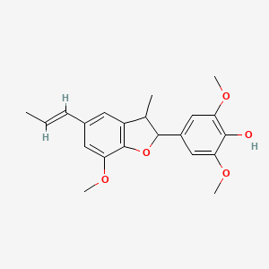 molecular formula C21H24O5 B8261951 4-[(2S,3S)-2,3-Dihydro-7-methoxy-3-methyl-5-(1E)-1-propen-1-yl-2-benzofuranyl]-2,6-dimethoxyphenol 