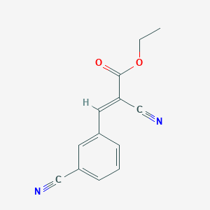 molecular formula C13H10N2O2 B8261969 Ethyl-2-cyano-3-(3-cyanophenyl)prop-2-enoate 