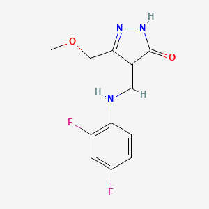 (4E)-4-[(2,4-difluoroanilino)methylidene]-3-(methoxymethyl)-1H-pyrazol-5-one