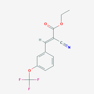 molecular formula C13H10F3NO3 B8262010 ethyl (E)-2-cyano-3-[3-(trifluoromethoxy)phenyl]prop-2-enoate 