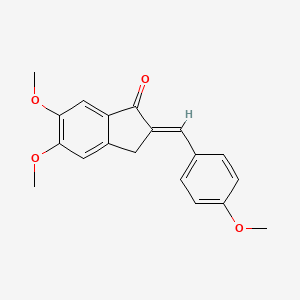 molecular formula C19H18O4 B8262036 5,6-dimethoxy-2-[(4-methoxyphenyl)methylidene]-2,3-dihydro-1H-inden-1-one 