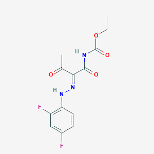 ethyl N-[(2E)-2-[(2,4-difluorophenyl)hydrazinylidene]-3-oxobutanoyl]carbamate