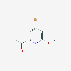 molecular formula C8H8BrNO2 B8262095 1-(4-Bromo-6-methoxypyridin-2-YL)ethanone 