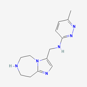 molecular formula C13H18N6 B8262114 6-Methyl-N-((6,7,8,9-Tetrahydro-5H-Imidazo[1,2-D][1,4]Diazepin-3-Yl)Methyl)Pyridazin-3-Amine 