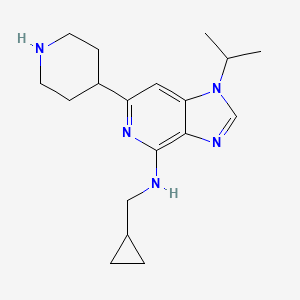 molecular formula C18H27N5 B8262124 N-(Cyclopropylmethyl)-1-isopropyl-6-(piperidin-4-yl)-1H-imidazo[4,5-c]pyridin-4-amine 