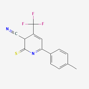 molecular formula C14H9F3N2S B8262176 4-(Trifluoromethyl)-1,2-dihydro-2-thioxo-6-p-tolylpyridine-3-carbonitrile 