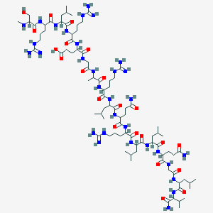 molecular formula C85H156N32O22 B8262185 Me-DL-Ser-DL-Arg-DL-Leu-DL-Arg-DL-Glu-Gly-DL-Ala-DL-Arg-DL-Leu-DL-Gln-DL-Arg-DL-Leu-DL-Leu-DL-Gln-Gly-DL-Leu-DL-Val-NH2 