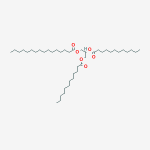 molecular formula C43H82O6 B8262241 2,3-Bis(dodecanoyloxy)propyl hexadecanoate CAS No. 25708-03-6