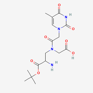 molecular formula C16H24N4O7 B8262250 N-(2-Amino-3-tert-butoxy-3-oxopropyl)-N-[(5-methyl-2,4-dioxo-3,4-dihydropyrimidin-1(2H)-yl)acetyl]glycine 