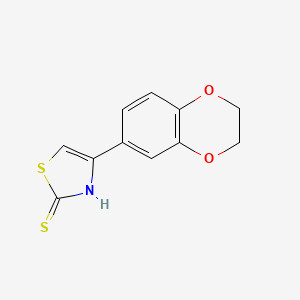 molecular formula C11H9NO2S2 B8262449 2(3H)-Thiazolethione, 4-(2,3-dihydro-1,4-benzodioxin-6-yl)- CAS No. 1159979-45-9