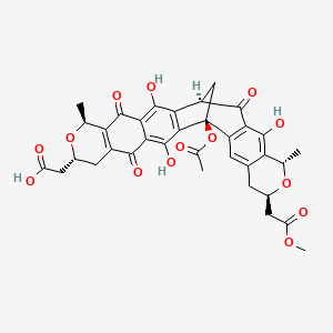 6,15-Methano-1H-pyrano[4'',3'':6',7']naphtho[2',3':5,6]cyclohepta[1,2-g]-2-benzopyran-3,10-diacetic acid, 6-(acetyloxy)-3,4,6,8,9,10,12,13,15,16-decahydro-7,14,17-trihydroxy-1,12-dimethyl-8,13,16-trioxo-, alpha3-methyl ester, (1S,3R,6S,10R,12S,15R)-