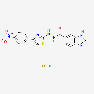 1H-Benzimidazole-6-carboxylic acid, 2-[4-(4-nitrophenyl)-2-thiazolyl]hydrazide, hydrobromide (1:1)