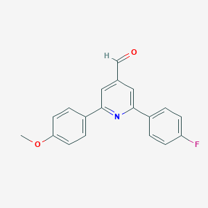 molecular formula C19H14FNO2 B8262489 4-Pyridinecarboxaldehyde, 2-(4-fluorophenyl)-6-(4-methoxyphenyl)- CAS No. 1159978-36-5