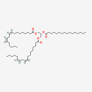 molecular formula C55H98O6 B8262507 9,12-Octadecadienoic acid (9Z,12Z)-, 1,1'-[2-[(1-oxohexadecyl)oxy]-1,3-propanediyl] ester 
