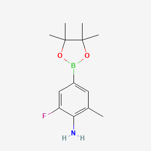 molecular formula C13H19BFNO2 B8262557 (4-Amino-3-fluoro-5-methylphenyl)boronic acid pinacol ester 