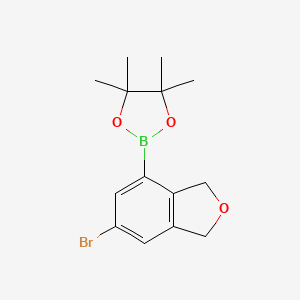 molecular formula C14H18BBrO3 B8262565 2-(6-Bromo-1,3-dihydroisobenzofuran-4-yl)-4,4,5,5-tetramethyl-1,3,2-dioxaborolane 