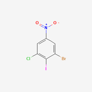 molecular formula C6H2BrClINO2 B8262616 1-Bromo-3-chloro-2-iodo-5-nitrobenzene 