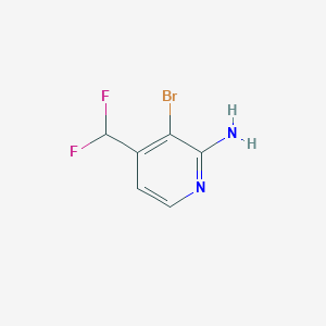 molecular formula C6H5BrF2N2 B8262643 2-Amino-3-bromo-4-(difluoromethyl)pyridine 