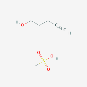 molecular formula C6H12O4S B8262674 Methanesulfonic acid;pent-4-yn-1-ol 