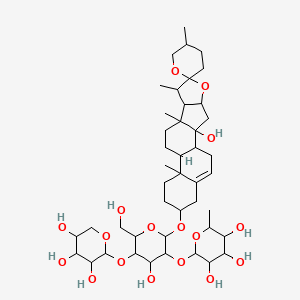 molecular formula C44H70O17 B8262687 (3beta,25R)-14-Hydroxyspirost-5-en-3-yl O-6-deoxy-alpha-L-mannopyranosyl-(1-2)-O-[beta-D-xylopyranosyl-(1-4)]-beta-D-glucopyranoside 