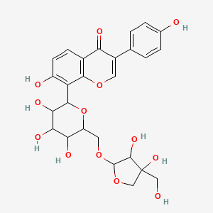 molecular formula C26H28O13 B8262706 8-[6-[[3,4-Dihydroxy-4-(hydroxymethyl)oxolan-2-yl]oxymethyl]-3,4,5-trihydroxyoxan-2-yl]-7-hydroxy-3-(4-hydroxyphenyl)chromen-4-one 