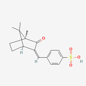 molecular formula C17H20O4S B8262805 4-((4,7,7-Trimethyl-3-oxo-bicyclo(2.2.2)hept-2-ylidene)methyl)benzenes ulfonic acid 