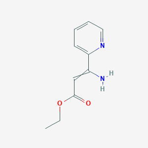 molecular formula C10H12N2O2 B8262816 3-Amino-3-(2-pyridinyl)-2-propenoic acid ethyl ester 