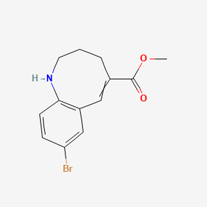 molecular formula C13H14BrNO2 B8262836 Methyl 8-bromo-1,2,3,4-tetrahydro-1-benzoazocine-5-carboxylate 