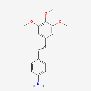 molecular formula C17H19NO3 B8262875 4-[2-(3,4,5-Trimethoxyphenyl)ethenyl]aniline 