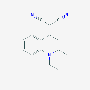 molecular formula C15H13N3 B8262885 2-(1-ethyl-2-methylquinolin-4(1H)-ylidene)malononitrile 