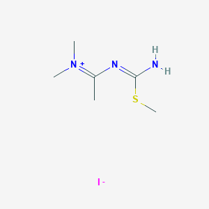 molecular formula C6H14IN3S B8262892 1-[[Amino(methylsulfanyl)methylidene]amino]ethylidene-dimethylazanium;iodide 