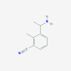 molecular formula C10H12N2 B8262897 (R)-3-(1-Aminoethyl)-2-methylbenzonitrile 