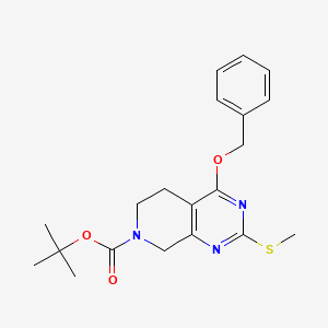 molecular formula C20H25N3O3S B8262929 tert-butyl 4-benzyloxy-2-methylsulfanyl-6,8-dihydro-5H-pyrido[3,4-d]pyrimidine-7-carboxylate 