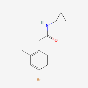 molecular formula C12H14BrNO B8262975 2-(4-Bromo-2-methylphenyl)-N-cyclopropylacetamide 
