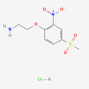 molecular formula C9H13ClN2O5S B8263027 2-(4-(Methylsulfonyl)-2-nitrophenoxy)ethanamine hydrochloride 
