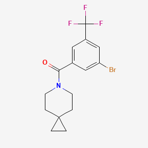 molecular formula C15H15BrF3NO B8263180 (3-Bromo-5-(trifluoromethyl)phenyl)(6-azaspiro[2.5]octan-6-yl)methanone 