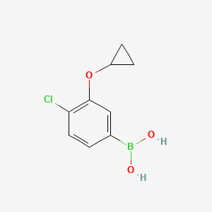 molecular formula C9H10BClO3 B8263211 (4-Chloro-3-cyclopropoxyphenyl)boronic acid 