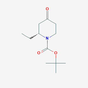 molecular formula C12H21NO3 B8263222 (R)-tert-butyl 2-ethyl-4-oxopiperidine-1-carboxylate 