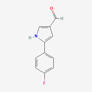 molecular formula C11H8FNO B8263241 5-(4-Fluorophenyl)pyrrole-3-carbaldehyde 