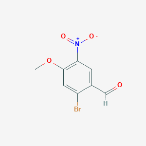 molecular formula C8H6BrNO4 B8263254 2-溴-4-甲氧基-5-硝基苯甲醛 