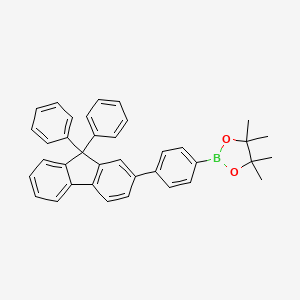 molecular formula C37H33BO2 B8263280 2-(4-(9,9-Diphenyl-9H-fluoren-2-yl)phenyl)-4,4,5,5-tetramethyl-1,3,2-dioxaborolane 
