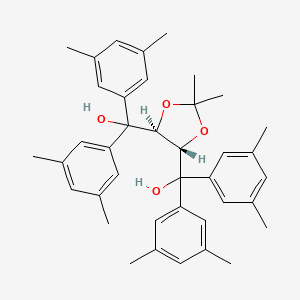 molecular formula C39H46O4 B8263333 ((4S,5S)-2,2-Dimethyl-1,3-dioxolane-4,5-diyl)bis(bis(3,5-dimethylphenyl)methanol) 