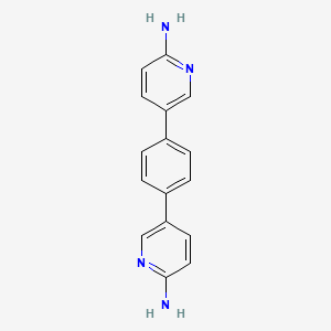 molecular formula C16H14N4 B8263373 5,5'-(1,4-Phenylene)bis(pyridin-2-amine) 