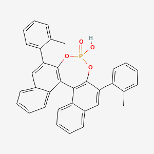molecular formula C34H25O4P B8263463 4-Hydroxy-2,6-bis(2-methylphenyl)-dinaphtho[2,1-d:1',2'-f][1,3,2]dioxaphosphepin 4-oxide 